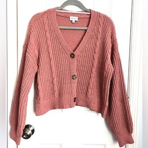 True Craft Cropped Cardigan Sweater